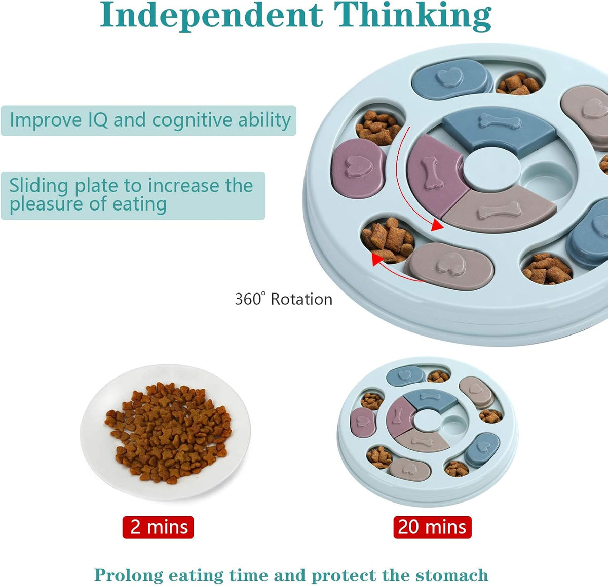 Dog Puzzles,Dogs Food Puzzle Feeder Toys for IQ Training & Mental Enrichment,Dog Treat Puzzle(Pink)