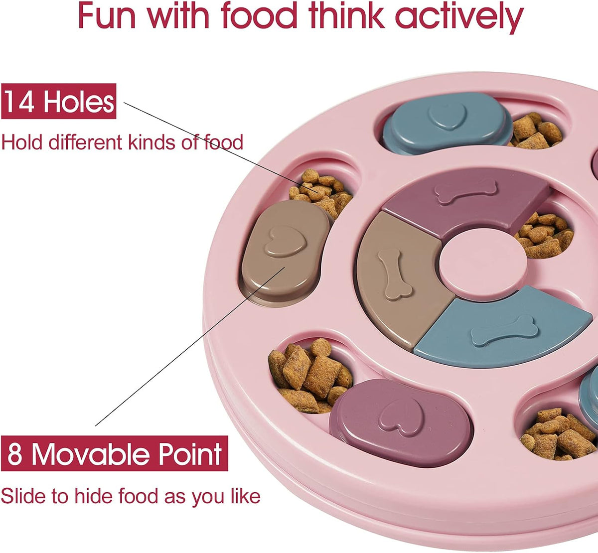 Dog Puzzles,Dogs Food Puzzle Feeder Toys for IQ Training & Mental Enrichment,Dog Treat Puzzle(Pink)