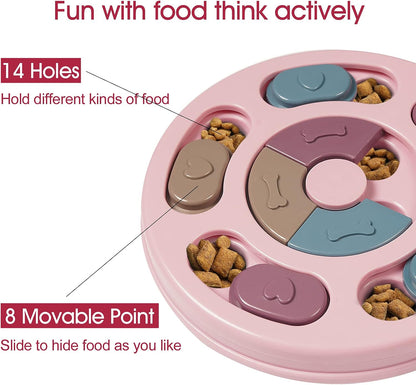 Dog Puzzles,Dogs Food Puzzle Feeder Toys for IQ Training & Mental Enrichment,Dog Treat Puzzle(Pink)