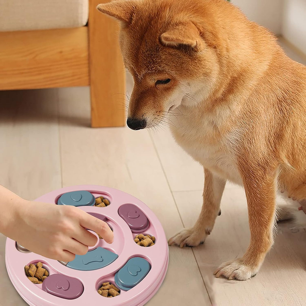 Dog Puzzles,Dogs Food Puzzle Feeder Toys for IQ Training & Mental Enrichment,Dog Treat Puzzle(Pink)