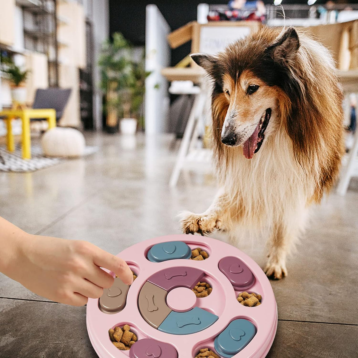 Dog Puzzles,Dogs Food Puzzle Feeder Toys for IQ Training & Mental Enrichment,Dog Treat Puzzle(Pink)