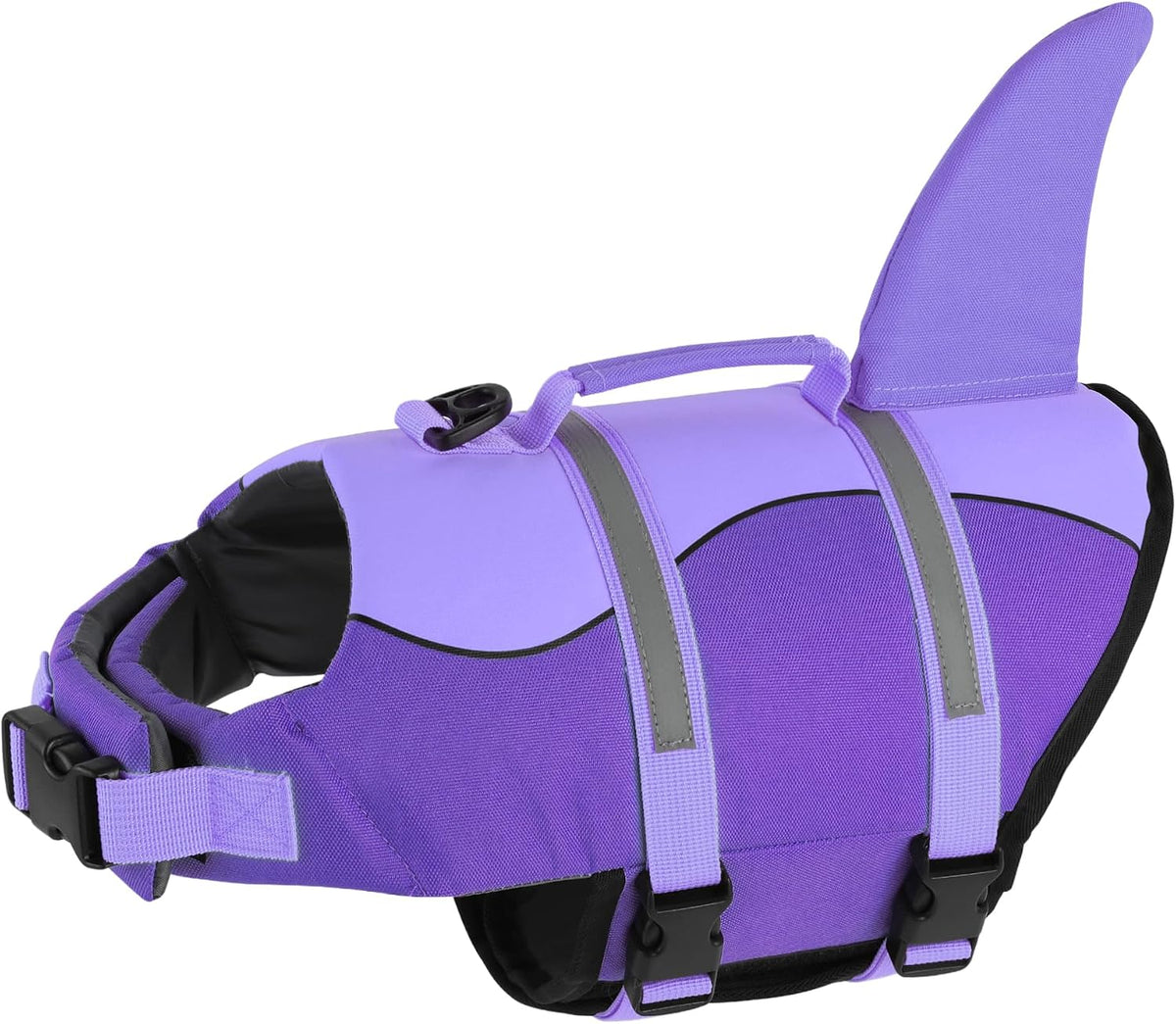 Dog Life Jacket, Cute Shark Dog Life Vest for Swimming Boating with Superior Buoyancy and Rescue Handle, Adjustable Puppy Floating Swim Vest for Small Medium Large Dogs - Pool Blue, M