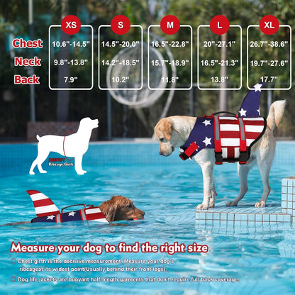 Dog Life Jacket, Cute Shark Dog Life Vest for Swimming Boating with Superior Buoyancy and Rescue Handle, Adjustable Puppy Floating Swim Vest for Small Medium Large Dogs - Pool Blue, M