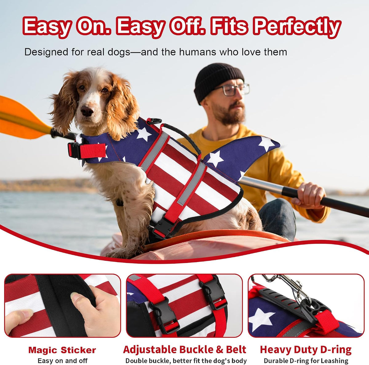 Dog Life Jacket, Cute Shark Dog Life Vest for Swimming Boating with Superior Buoyancy and Rescue Handle, Adjustable Puppy Floating Swim Vest for Small Medium Large Dogs - Pool Blue, M