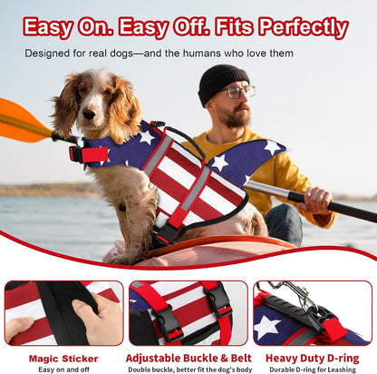 Dog Life Jacket, Cute Shark Dog Life Vest for Swimming Boating with Superior Buoyancy and Rescue Handle, Adjustable Puppy Floating Swim Vest for Small Medium Large Dogs - Pool Blue, M