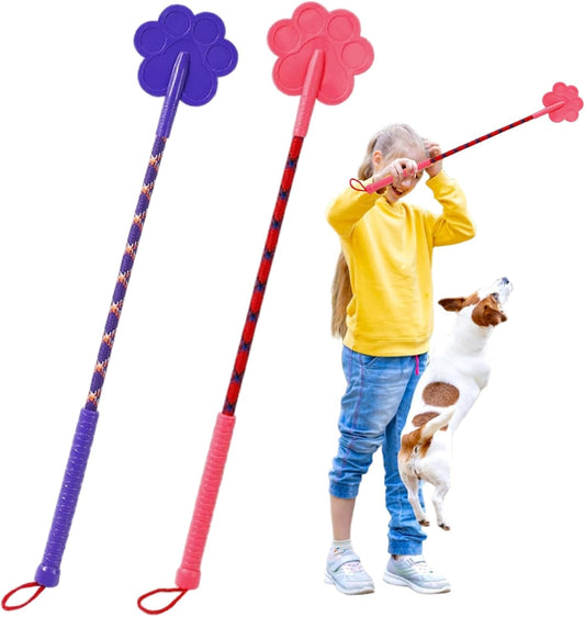 Dog Training Stick - 2Pcs 16.5 Inch Rubber Training Tool with Non-Slip Handle for Puppy