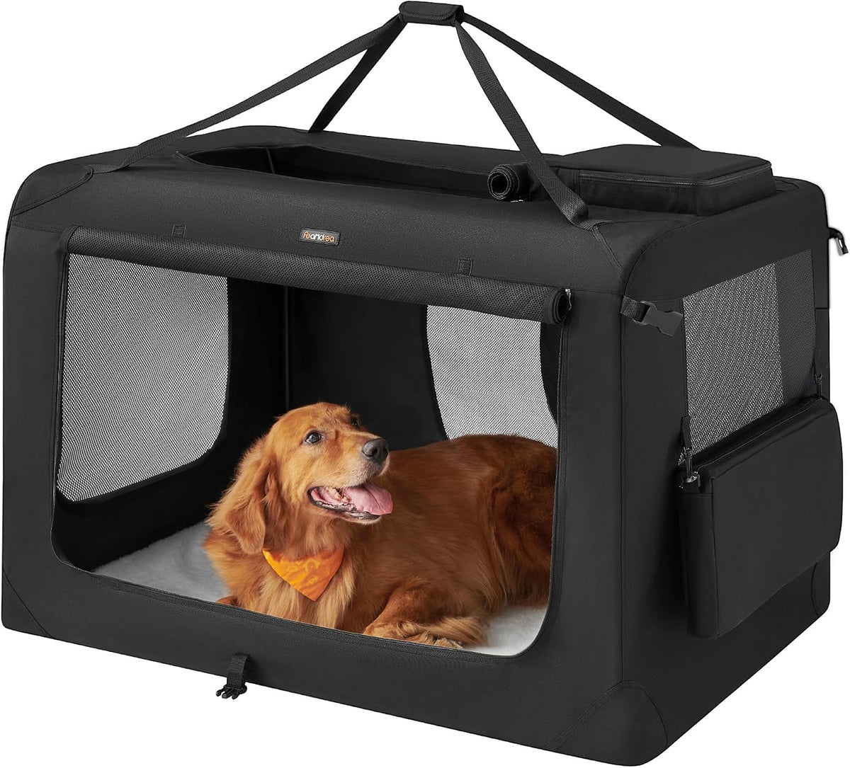 Feandrea Collapsible Soft Dog Crate, Portable Travel Carrier, 48 Inches