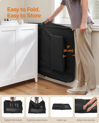 Feandrea Collapsible Soft Dog Crate, Portable Travel Carrier, 48 Inches