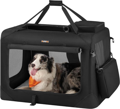 Feandrea Collapsible Soft Dog Crate, Portable Travel Carrier, 48 Inches