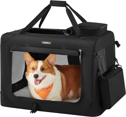 Feandrea Collapsible Soft Dog Crate, Portable Travel Carrier, 48 Inches