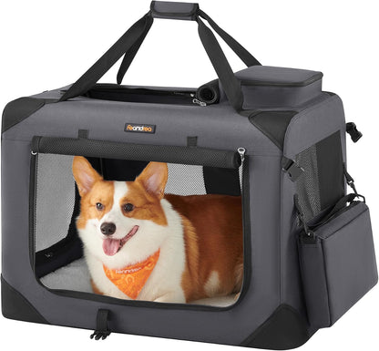 Feandrea Collapsible Soft Dog Crate, Portable Travel Carrier, 48 Inches