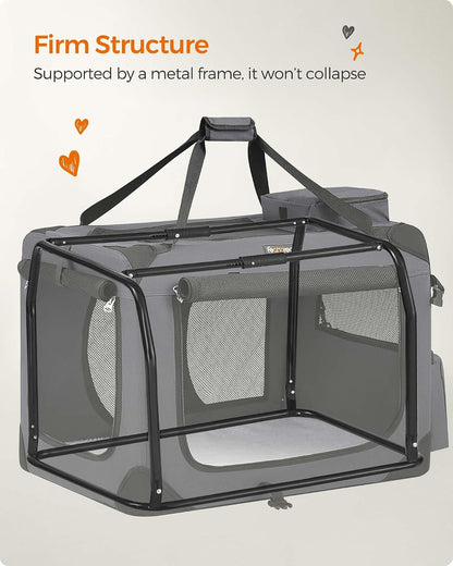 Feandrea Collapsible Soft Dog Crate, Portable Travel Carrier, 48 Inches