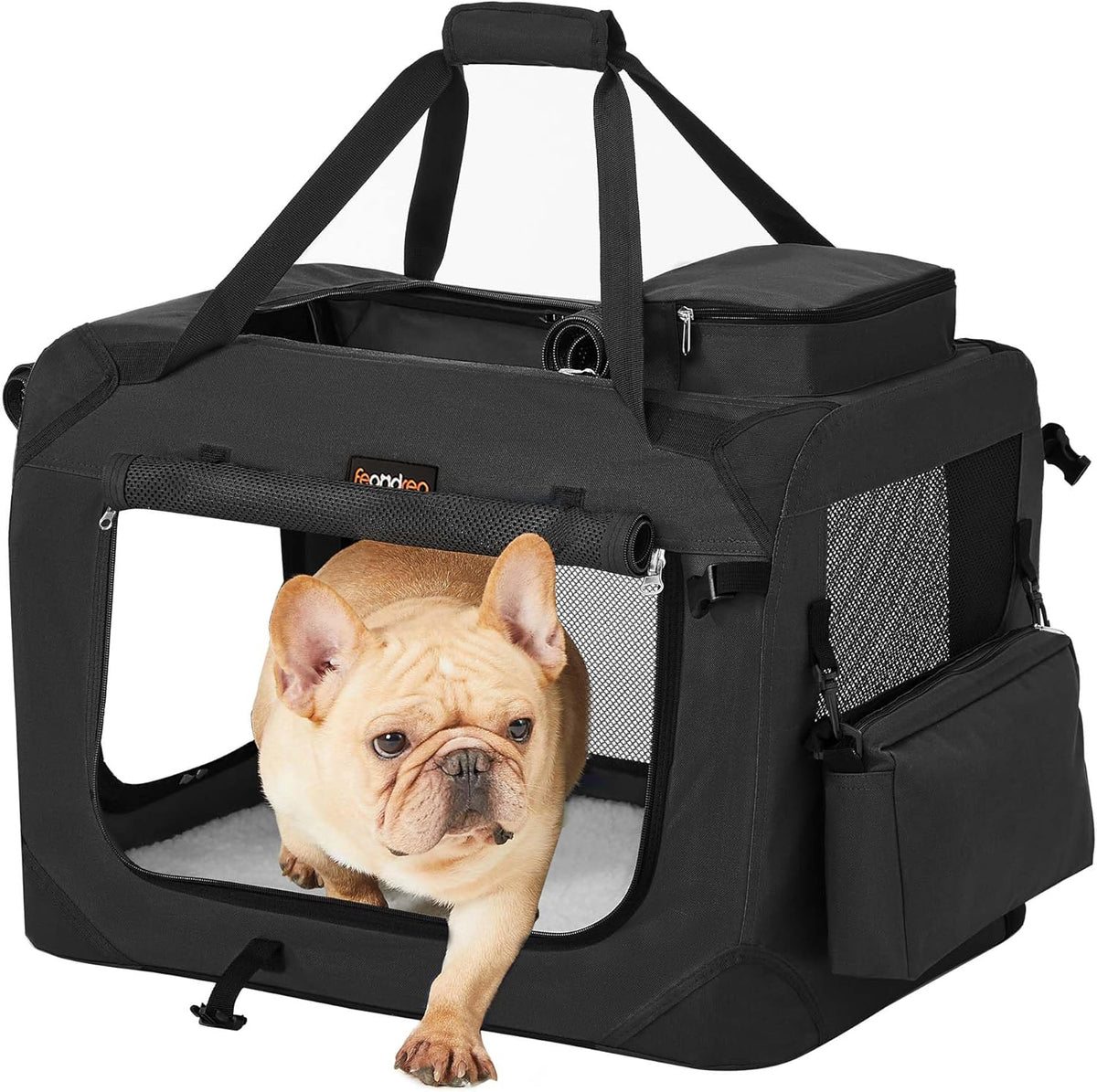 Feandrea Collapsible Soft Dog Crate, Portable Travel Carrier, 48 Inches