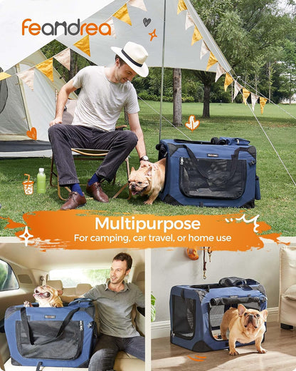 Feandrea Collapsible Soft Dog Crate, Portable Travel Carrier, 48 Inches
