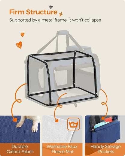 Feandrea Collapsible Soft Dog Crate, Portable Travel Carrier, 48 Inches