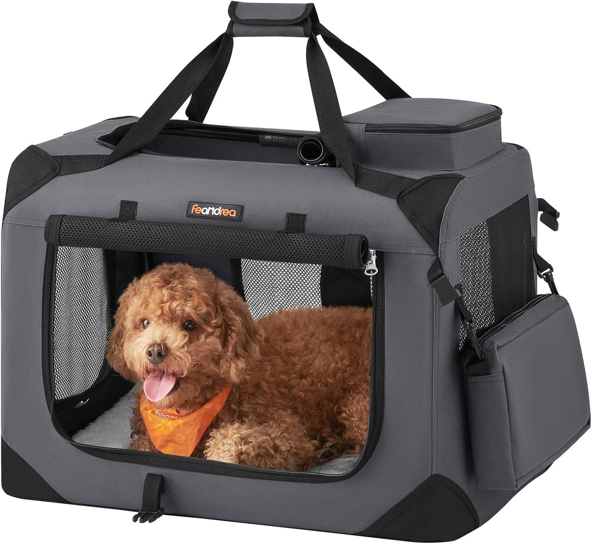 Feandrea Collapsible Soft Dog Crate, Portable Travel Carrier, 48 Inches