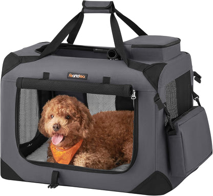 Feandrea Collapsible Soft Dog Crate, Portable Travel Carrier, 48 Inches