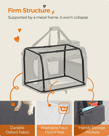 Feandrea Collapsible Soft Dog Crate, Portable Travel Carrier, 48 Inches