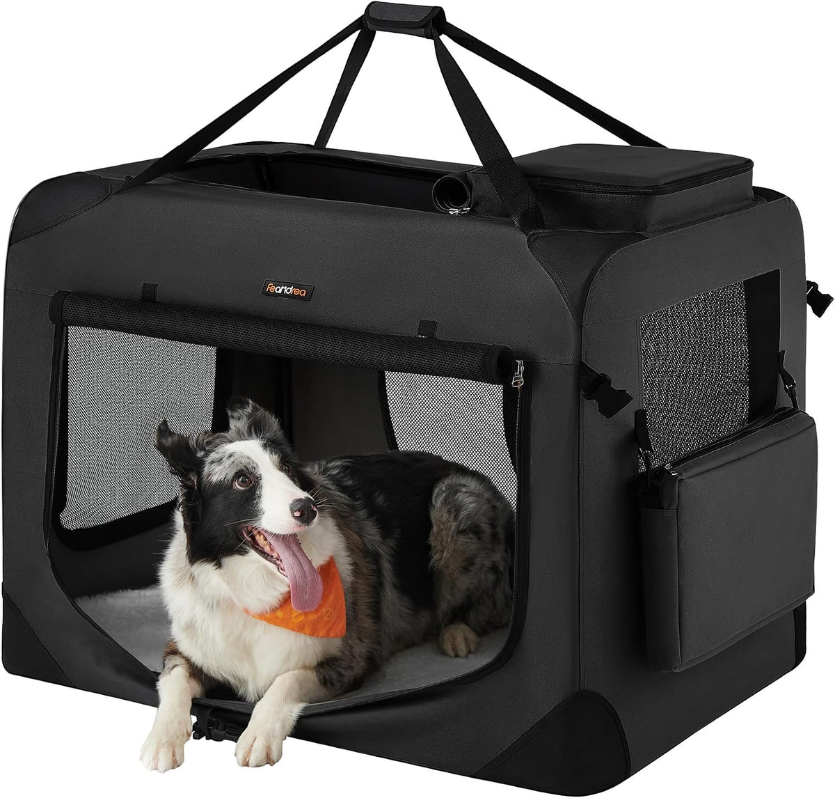 Feandrea Collapsible Soft Dog Crate, Portable Travel Carrier, 48 Inches