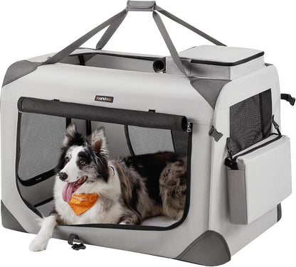 Feandrea Collapsible Soft Dog Crate, Portable Travel Carrier, 48 Inches