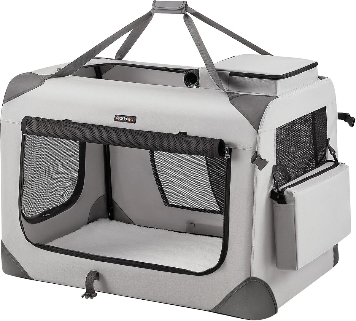 Feandrea Collapsible Soft Dog Crate, Portable Travel Carrier, 48 Inches