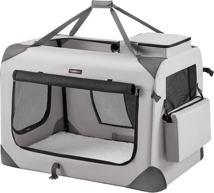 Feandrea Collapsible Soft Dog Crate, Portable Travel Carrier, 48 Inches