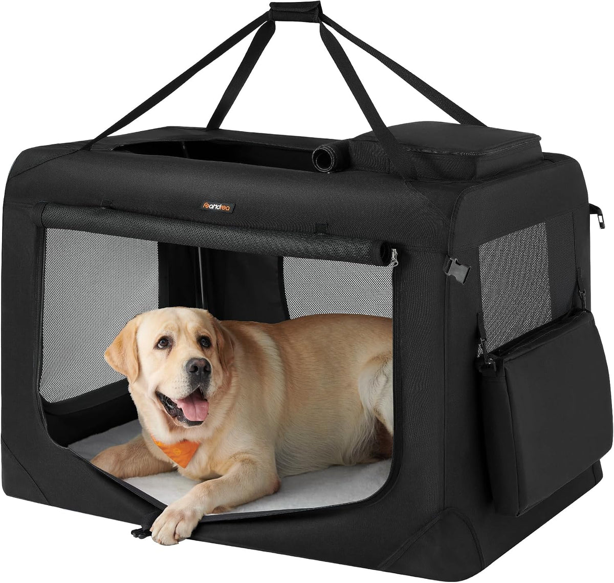 Feandrea Collapsible Soft Dog Crate, Portable Travel Carrier, 48 Inches