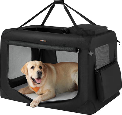 Feandrea Collapsible Soft Dog Crate, Portable Travel Carrier, 48 Inches