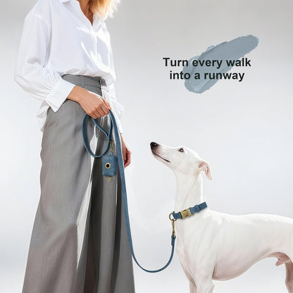 PU Leather Dog Leash for Medium Large Dogs, 3/4in x 5ft, Light Brown