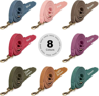 PU Leather Dog Leash for Medium Large Dogs, 3/4in x 5ft, Light Brown