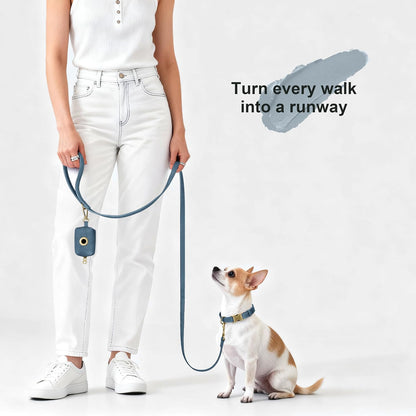 PU Leather Dog Leash for Medium Large Dogs, 3/4in x 5ft, Light Brown