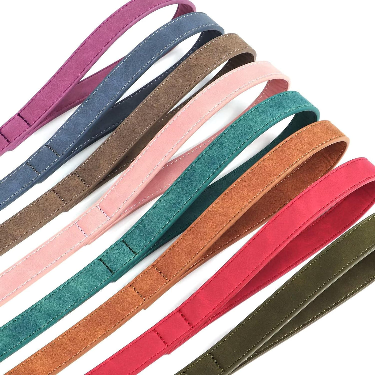 PU Leather Dog Leash for Medium Large Dogs, 3/4in x 5ft, Light Brown