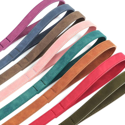 PU Leather Dog Leash for Medium Large Dogs, 3/4in x 5ft, Light Brown