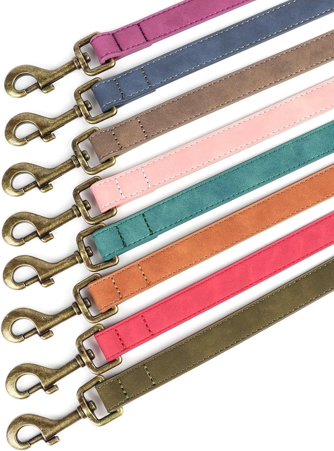 PU Leather Dog Leash for Medium Large Dogs, 3/4in x 5ft, Light Brown