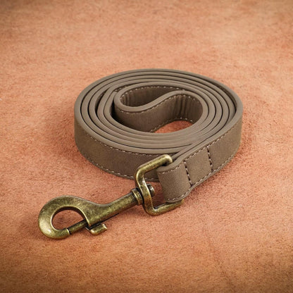 PU Leather Dog Leash for Medium Large Dogs, 3/4in x 5ft, Light Brown