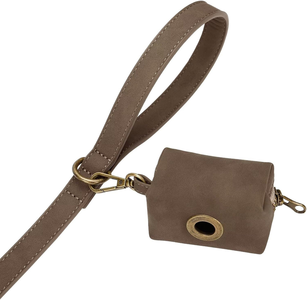 PU Leather Dog Leash for Medium Large Dogs, 3/4in x 5ft, Light Brown
