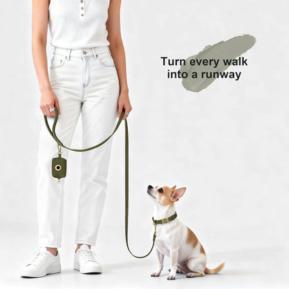 PU Leather Dog Leash for Medium Large Dogs, 3/4in x 5ft, Light Brown