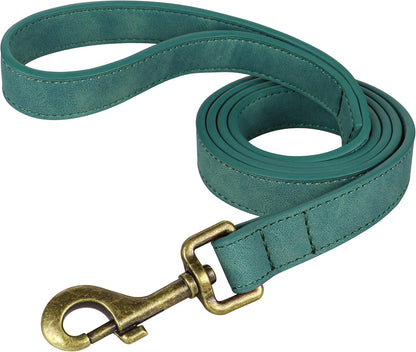 PU Leather Dog Leash for Medium Large Dogs, 3/4in x 5ft, Light Brown