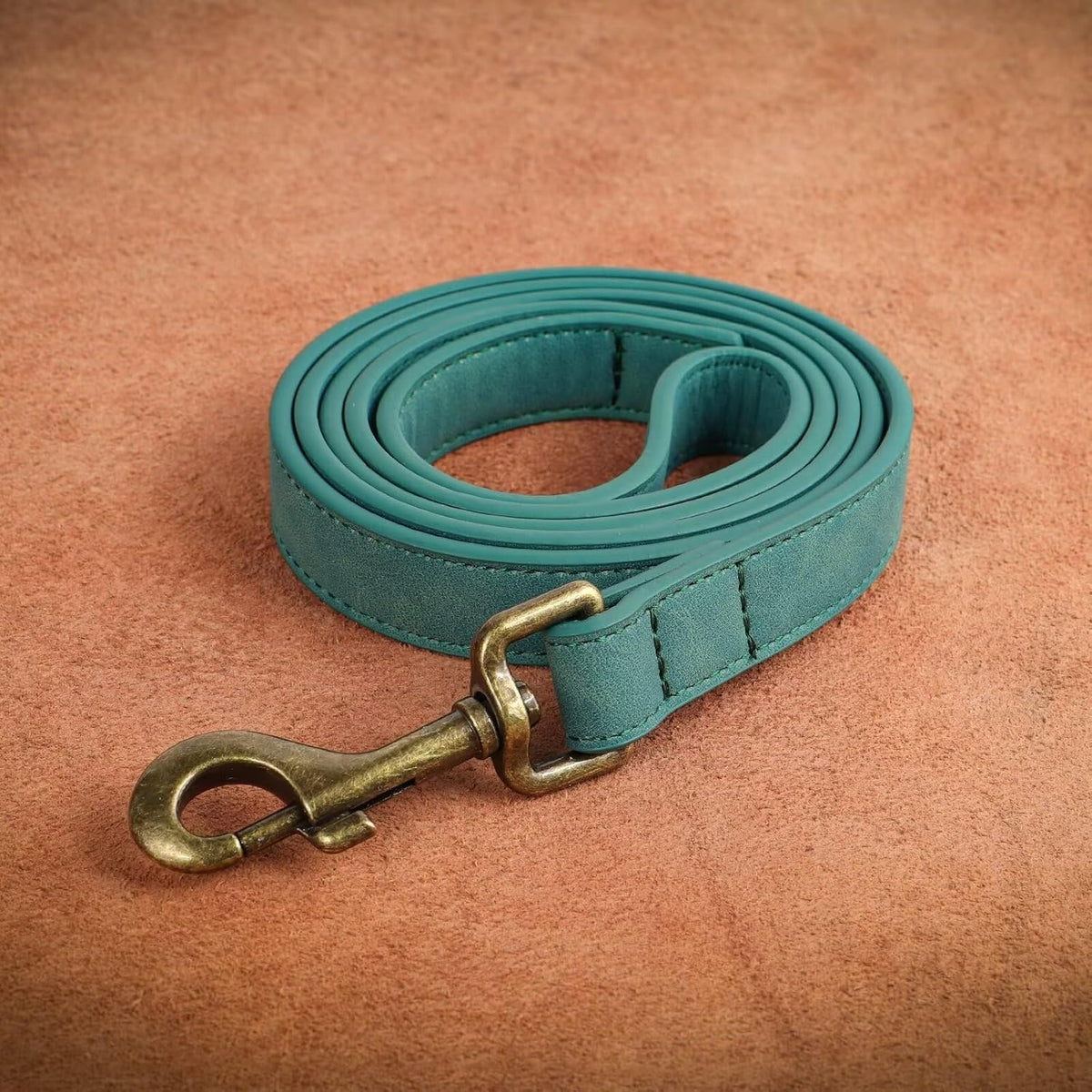 PU Leather Dog Leash for Medium Large Dogs, 3/4in x 5ft, Light Brown