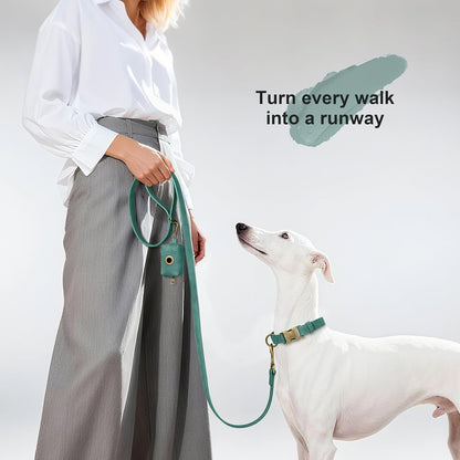 PU Leather Dog Leash for Medium Large Dogs, 3/4in x 5ft, Light Brown