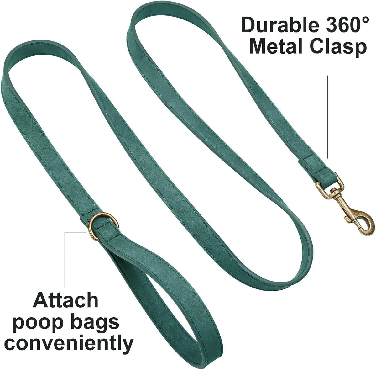 PU Leather Dog Leash for Medium Large Dogs, 3/4in x 5ft, Light Brown
