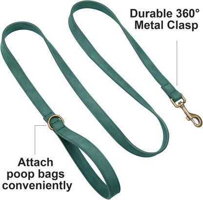 PU Leather Dog Leash for Medium Large Dogs, 3/4in x 5ft, Light Brown