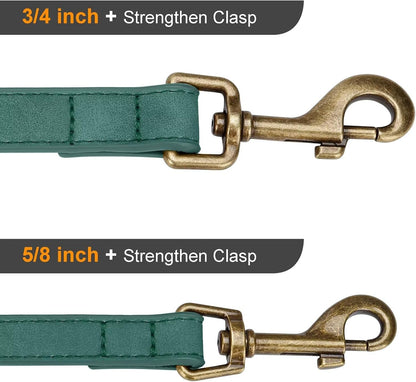PU Leather Dog Leash for Medium Large Dogs, 3/4in x 5ft, Light Brown