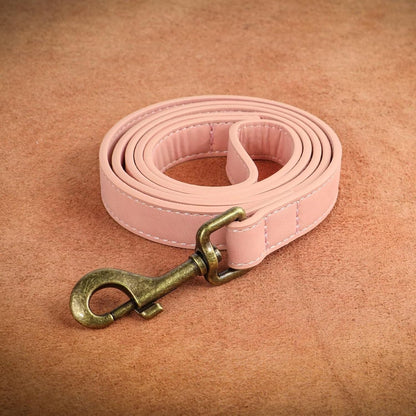 PU Leather Dog Leash for Medium Large Dogs, 3/4in x 5ft, Light Brown