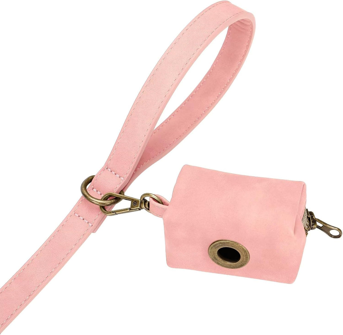 PU Leather Dog Leash for Medium Large Dogs, 3/4in x 5ft, Light Brown
