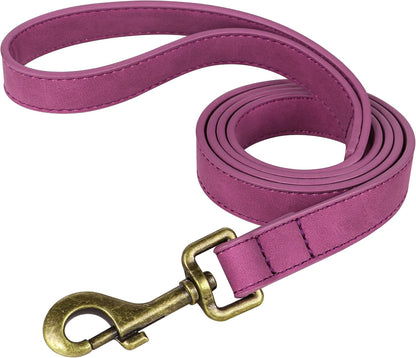 PU Leather Dog Leash for Medium Large Dogs, 3/4in x 5ft, Light Brown