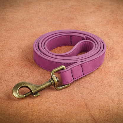 PU Leather Dog Leash for Medium Large Dogs, 3/4in x 5ft, Light Brown