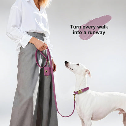 PU Leather Dog Leash for Medium Large Dogs, 3/4in x 5ft, Light Brown