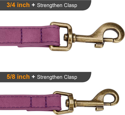 PU Leather Dog Leash for Medium Large Dogs, 3/4in x 5ft, Light Brown