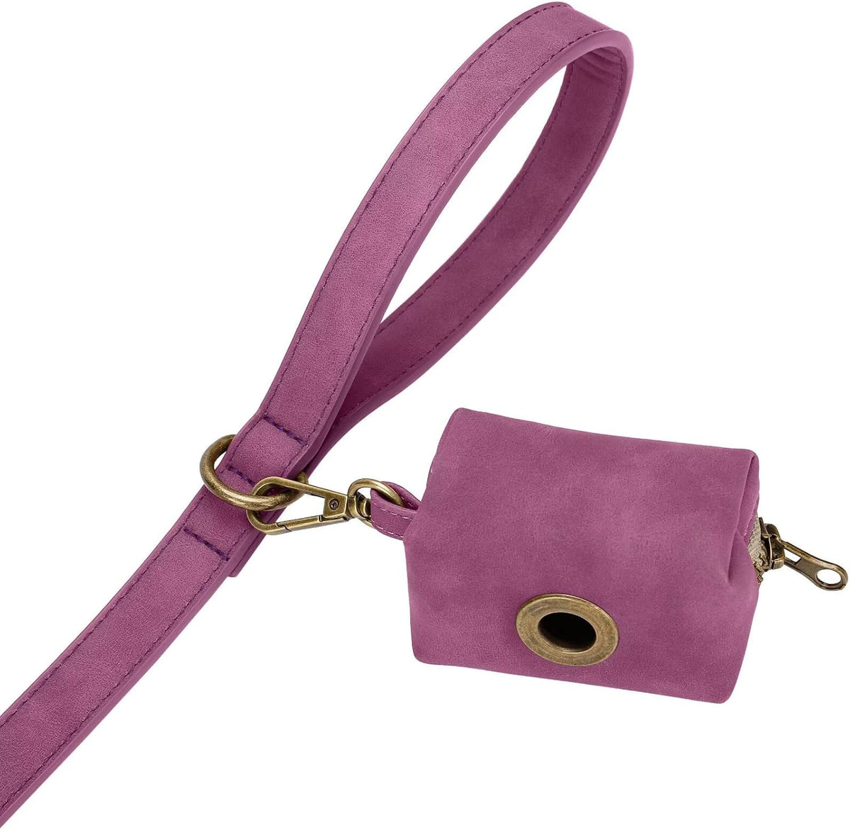 PU Leather Dog Leash for Medium Large Dogs, 3/4in x 5ft, Light Brown